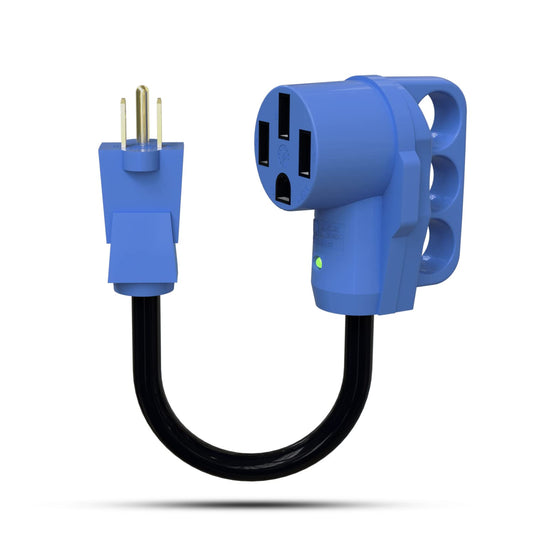 EPICORD 15 Amp Male to 50 Amp Female Dogbone Adapter RV Electrical Converter Cord Cable-Blue